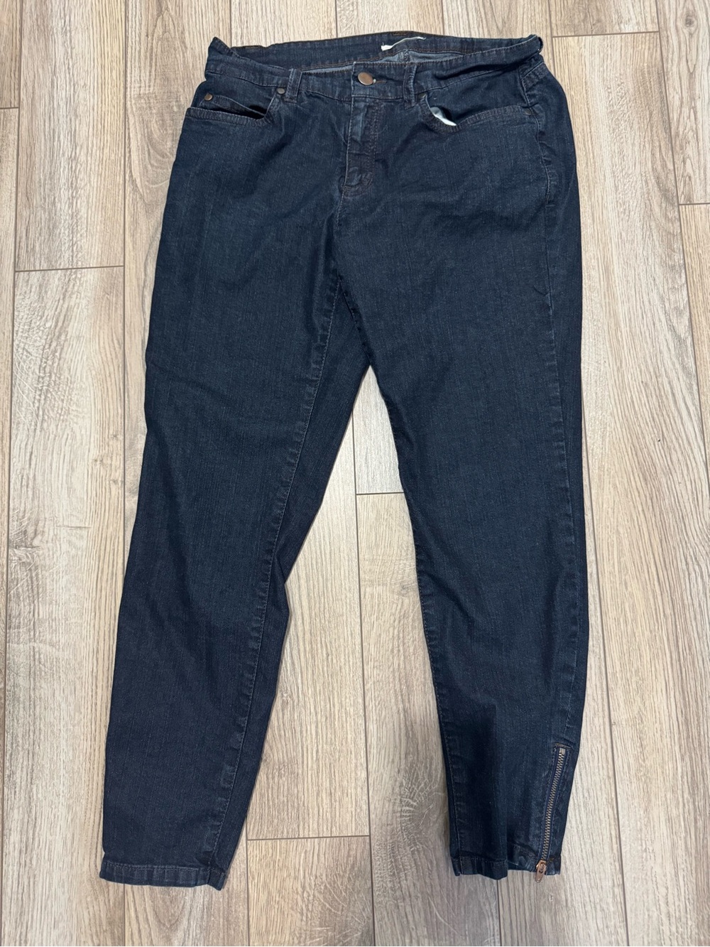 Eileen Fisher Petite Dark Wash Skinny Ankle Jeans Size 6P
